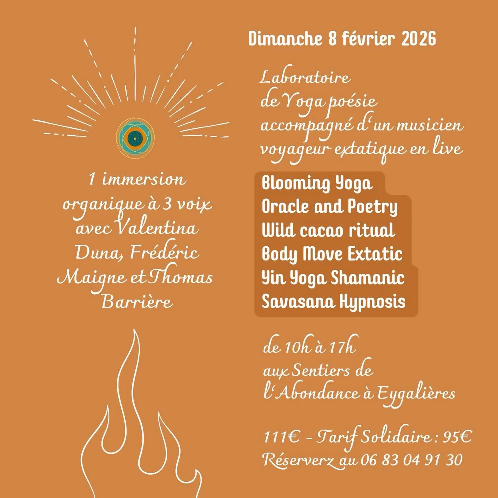 Affiche Atelier de yoga poésie In the mood for us Eygalières 08.02.26