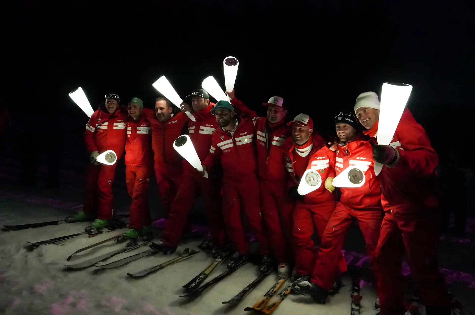 Moniteurs ESF de la descente aux Flambeaux