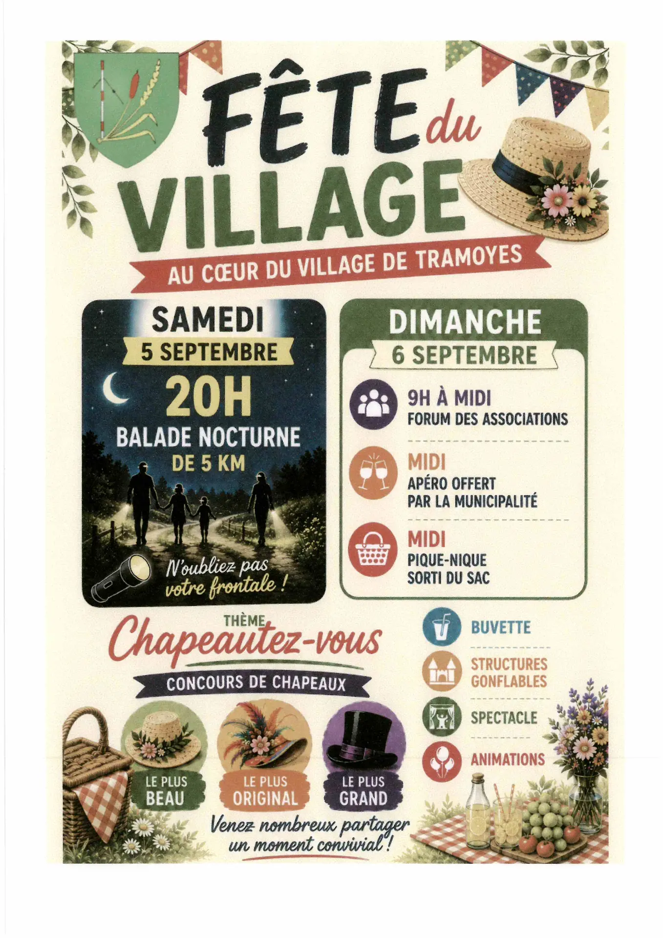 Fête du village: balade nocturne, forum des associations, pique-nique et animations au coeur du village