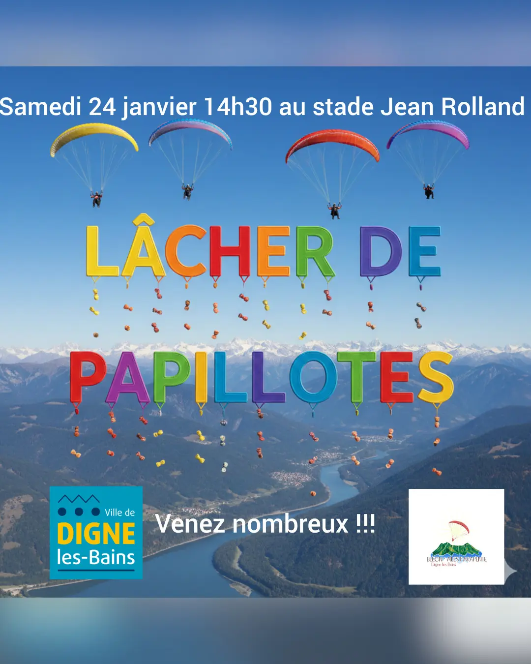 Affiche du lâcher de papillotes