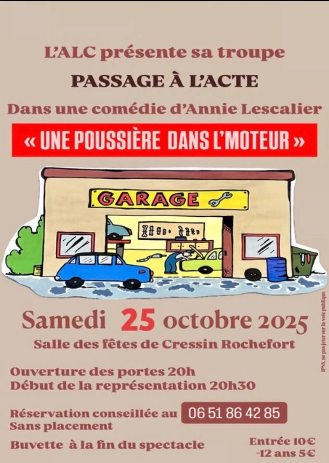 Comédie Une poussière dans l'moteur_Cressin-Rochefort
