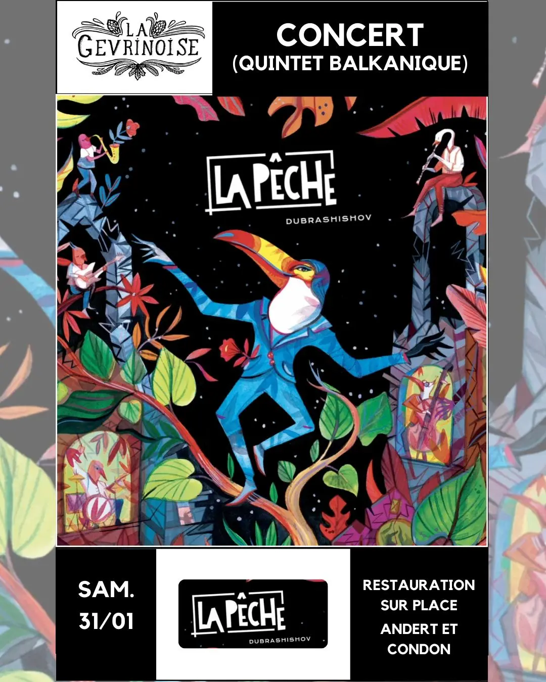 Concert des groupes Le TKT et La Pêche à la Gevrinoise_Andert-et-Condon