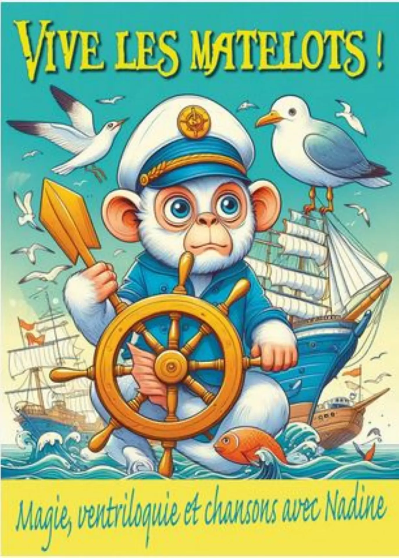 Le singe Jacky sur un bateau