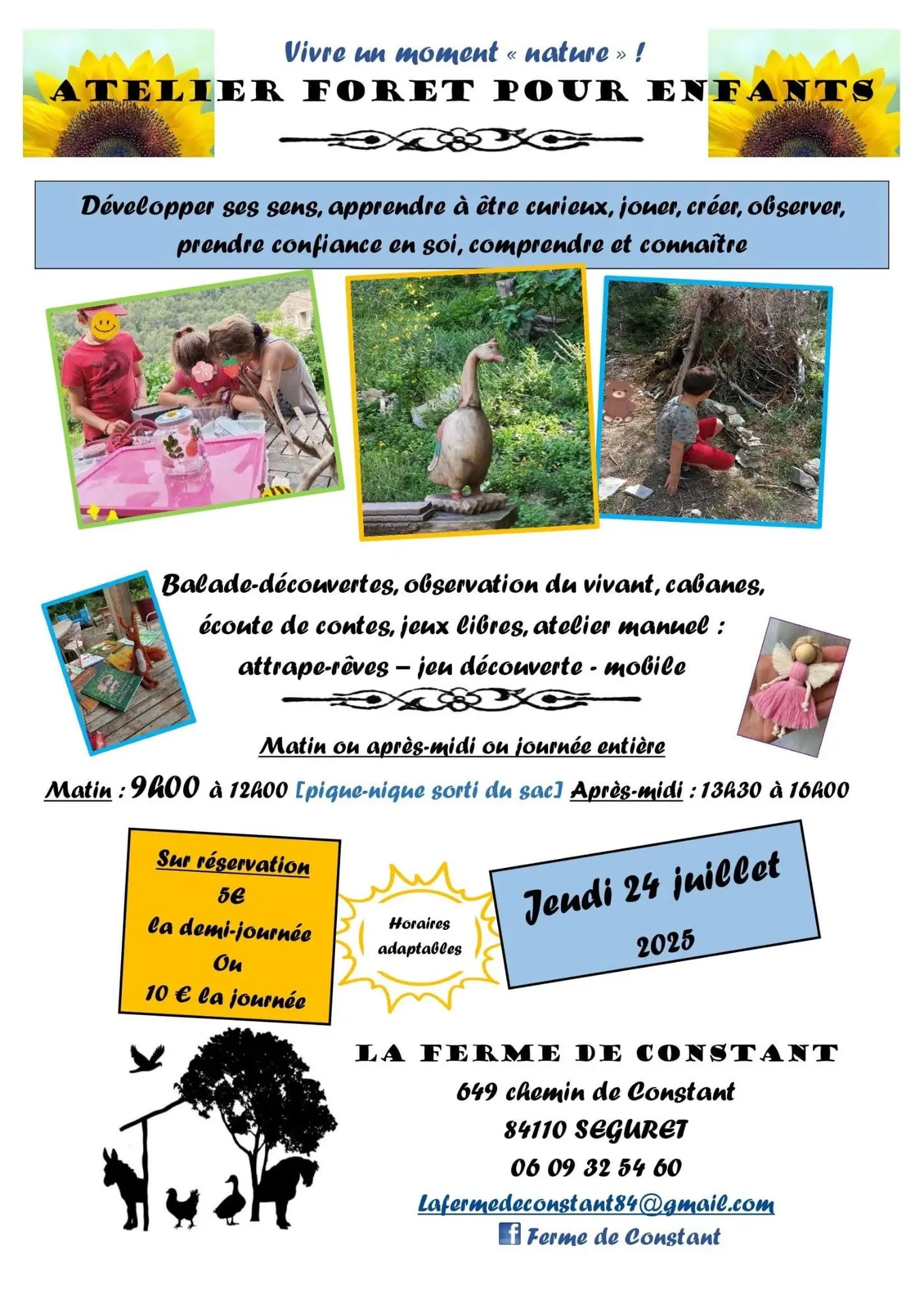 Atelier Forêt pour enfants à la Ferme de Constant_Séguret