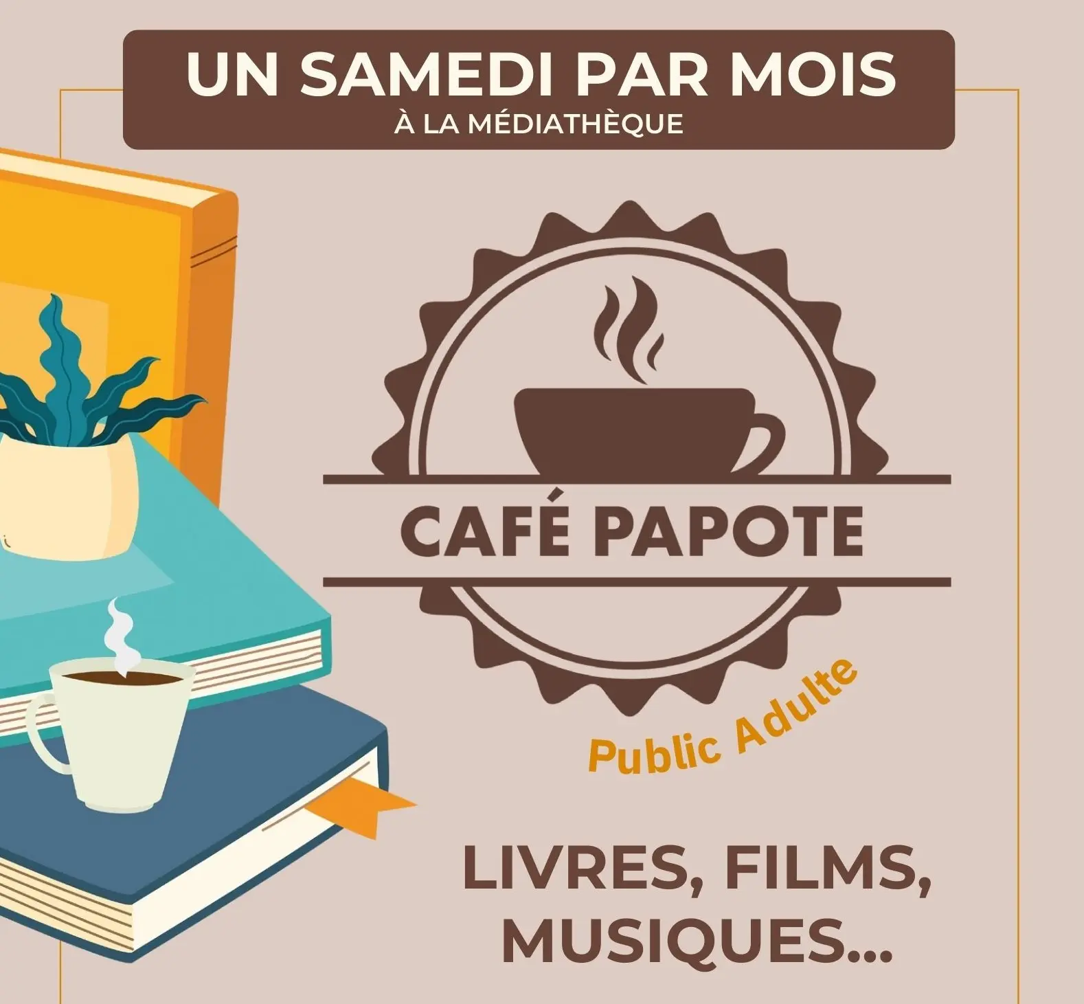 Visuel du « Café Papote... à la médiathèque