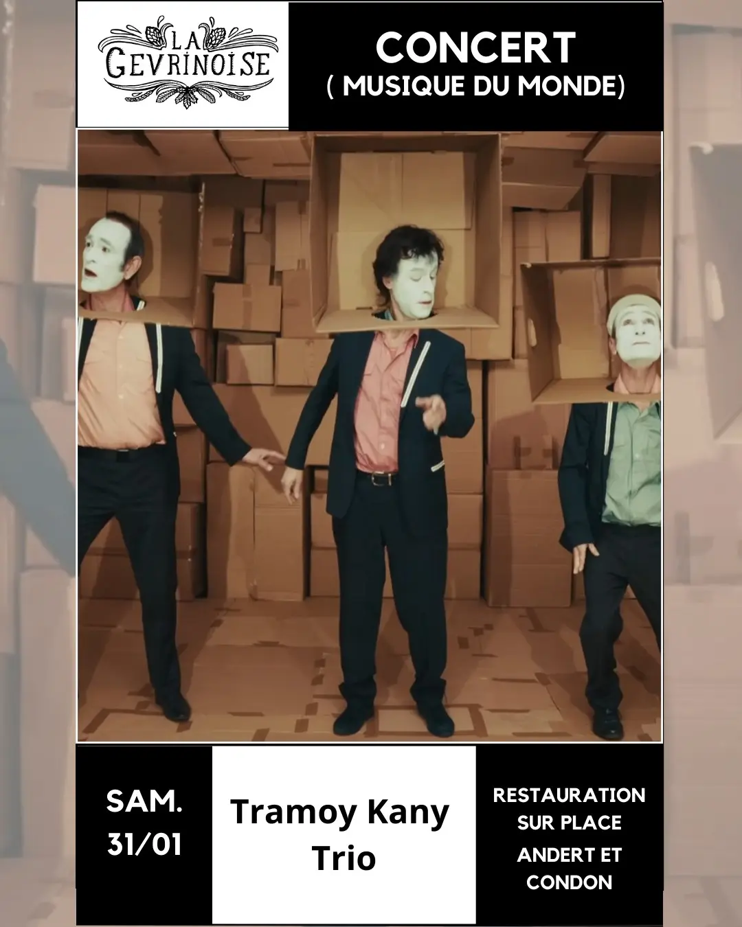 Concert des groupes Le TKT et La Pêche à la Gevrinoise_Andert-et-Condon