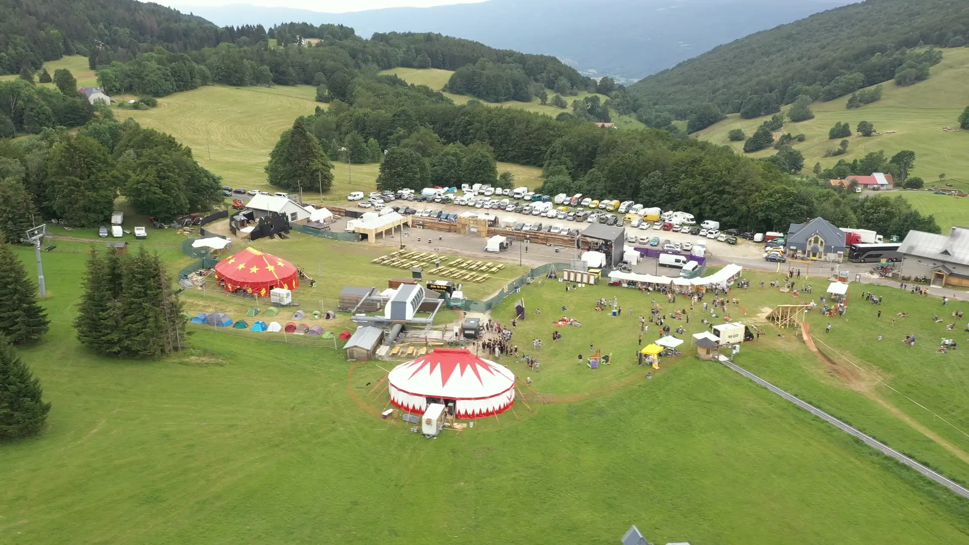Vue aérienne du festival