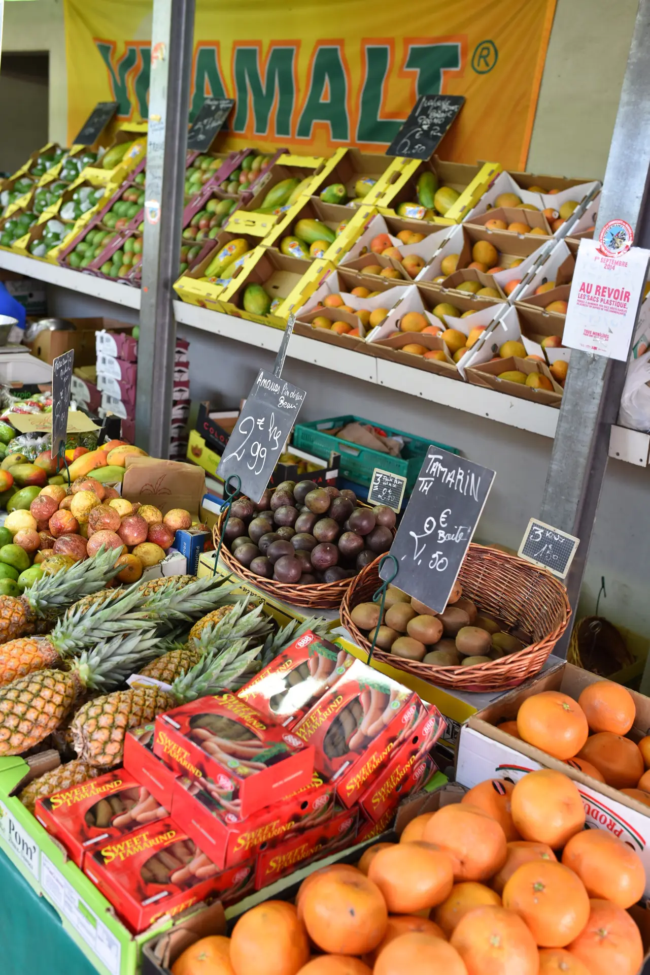 Stand de fruits exotiques