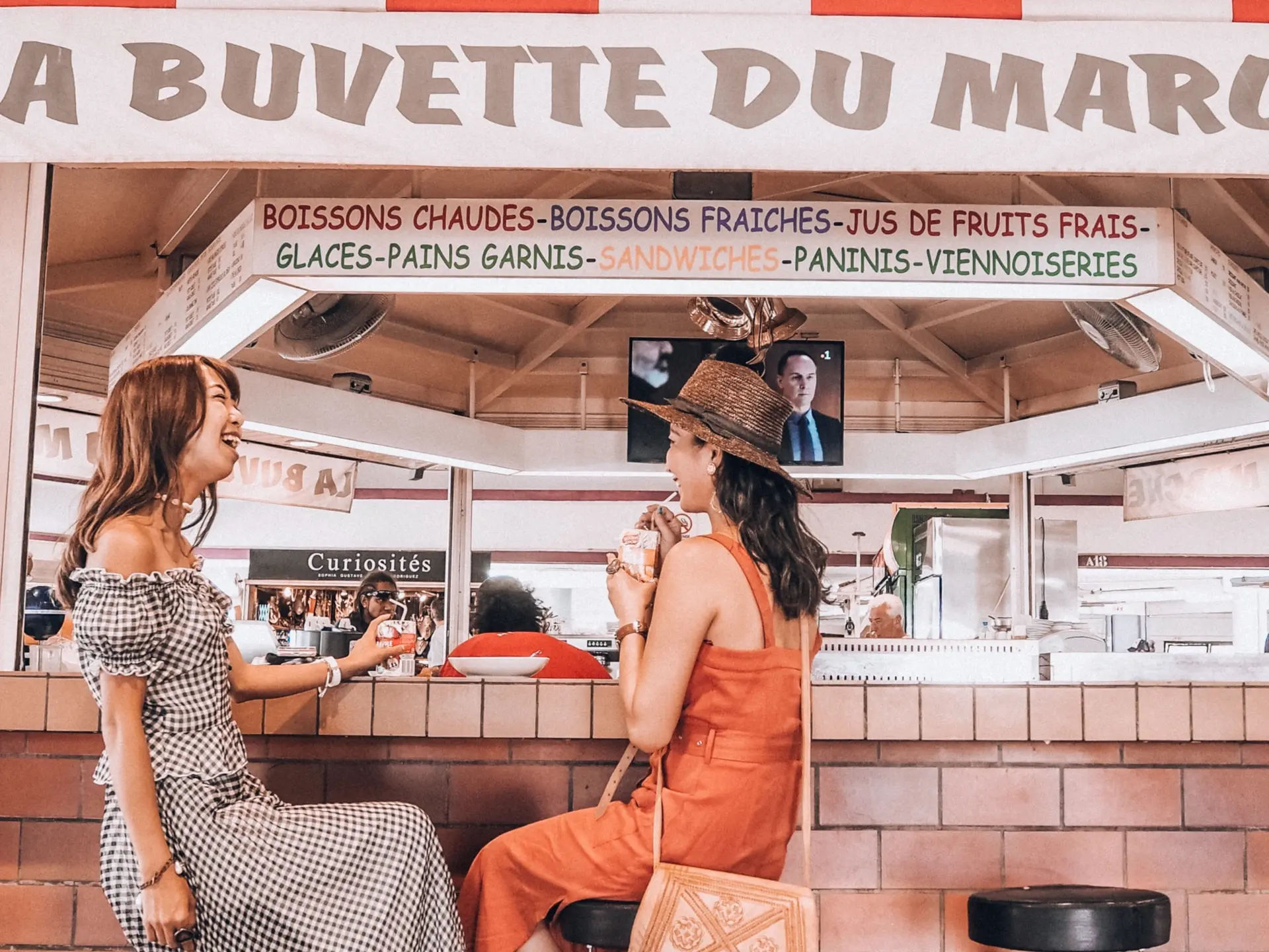 Noumea municipal market's refreshment stand