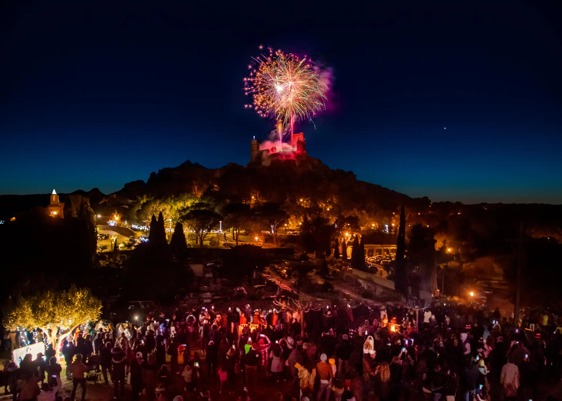 Feu d'artifice de Noël à Grimaud