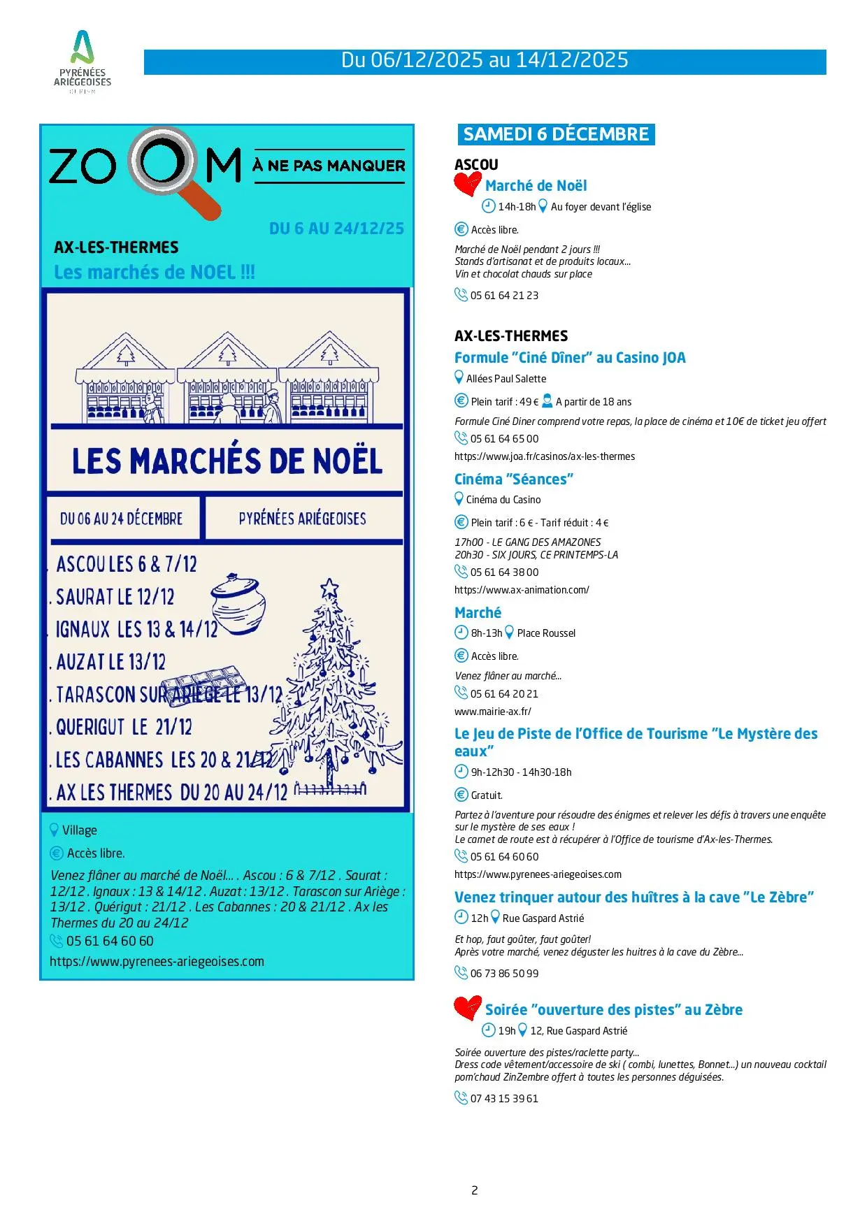 Du 06 au 14.12.Programme Animations & Activités