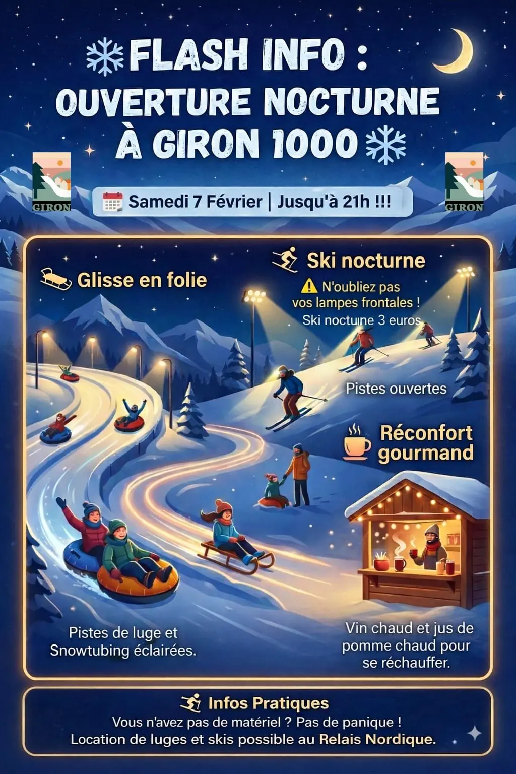 Nocturne à la station de Giron