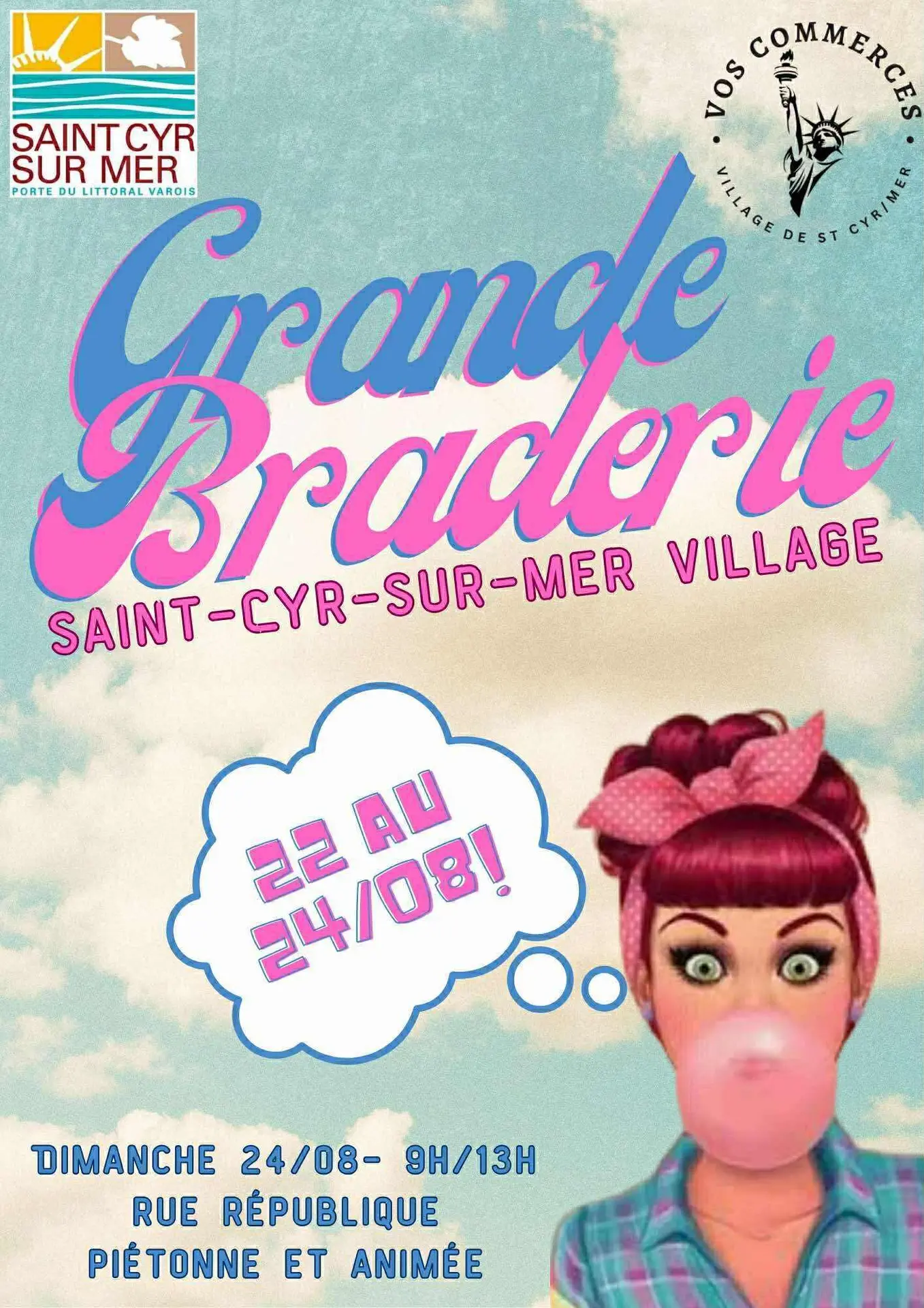 Rue République piétonne et animée_Saint-Cyr-sur-Mer