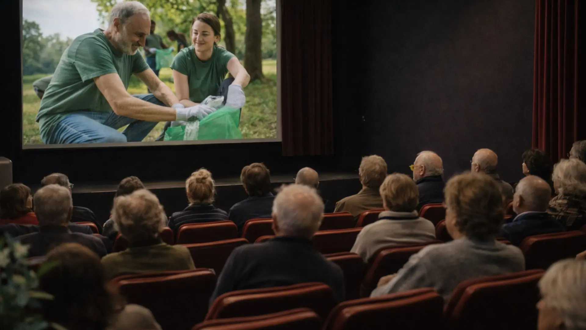 public devant une projection