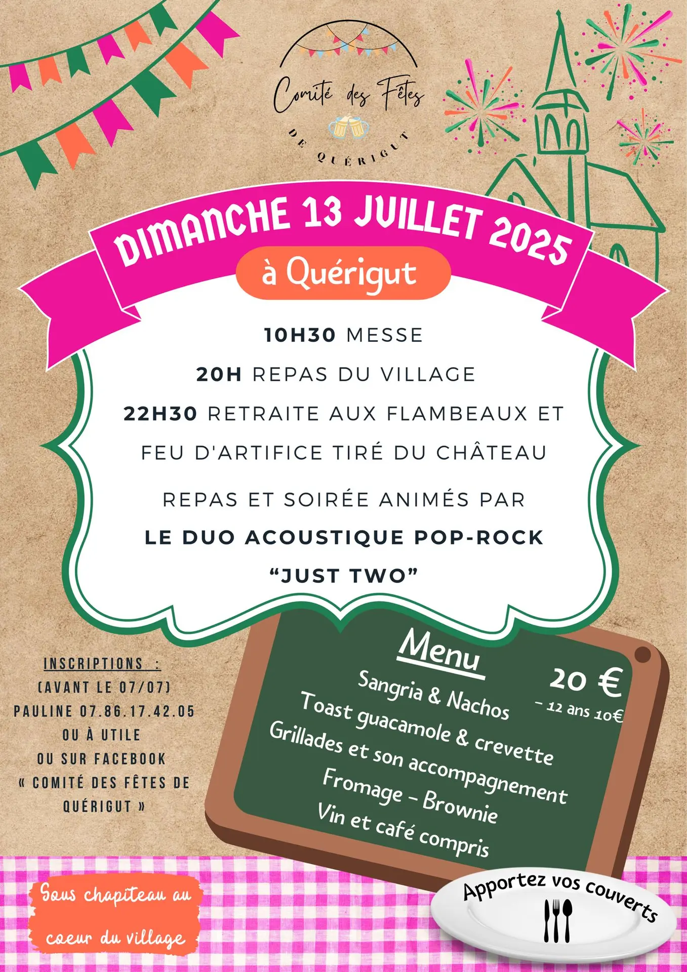 affiche de la fête du 13 juillet à Quérigut