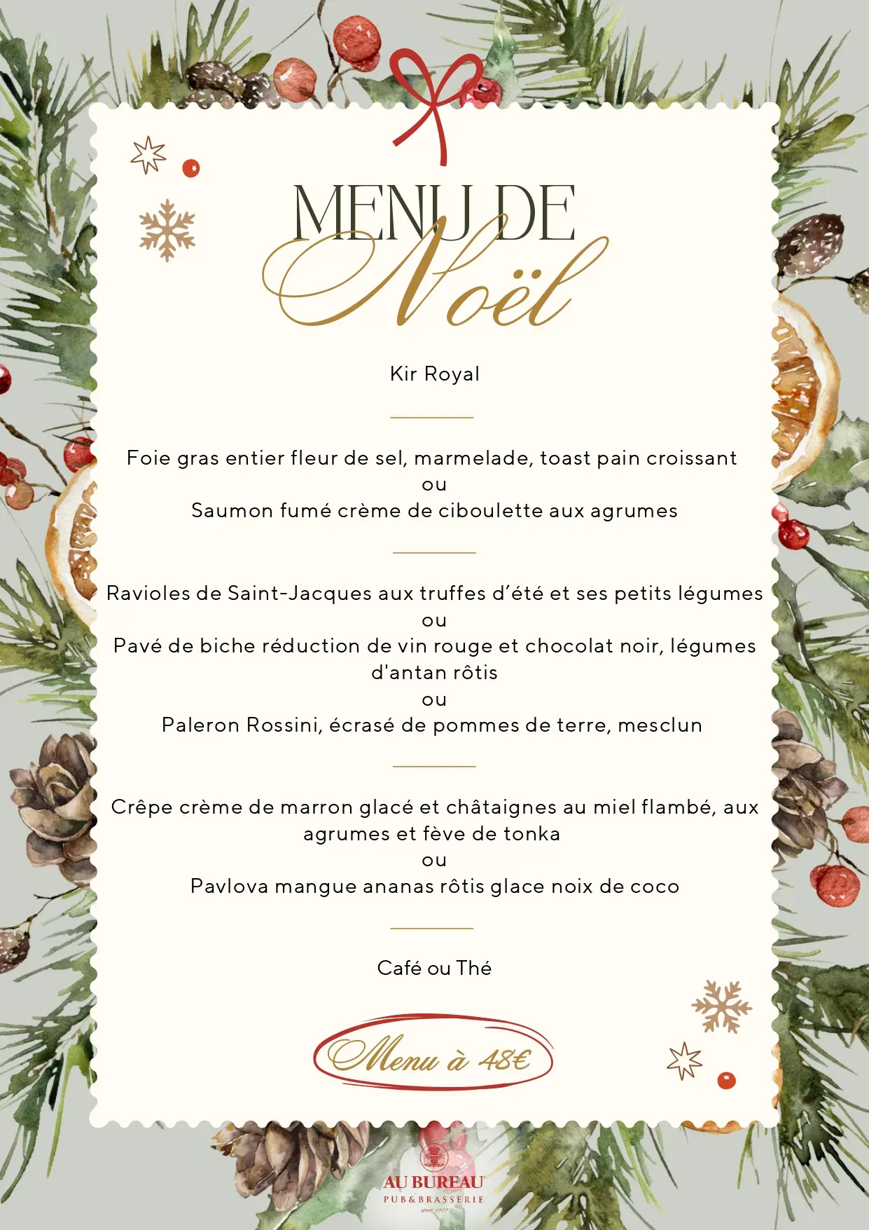 Menu à 48 €