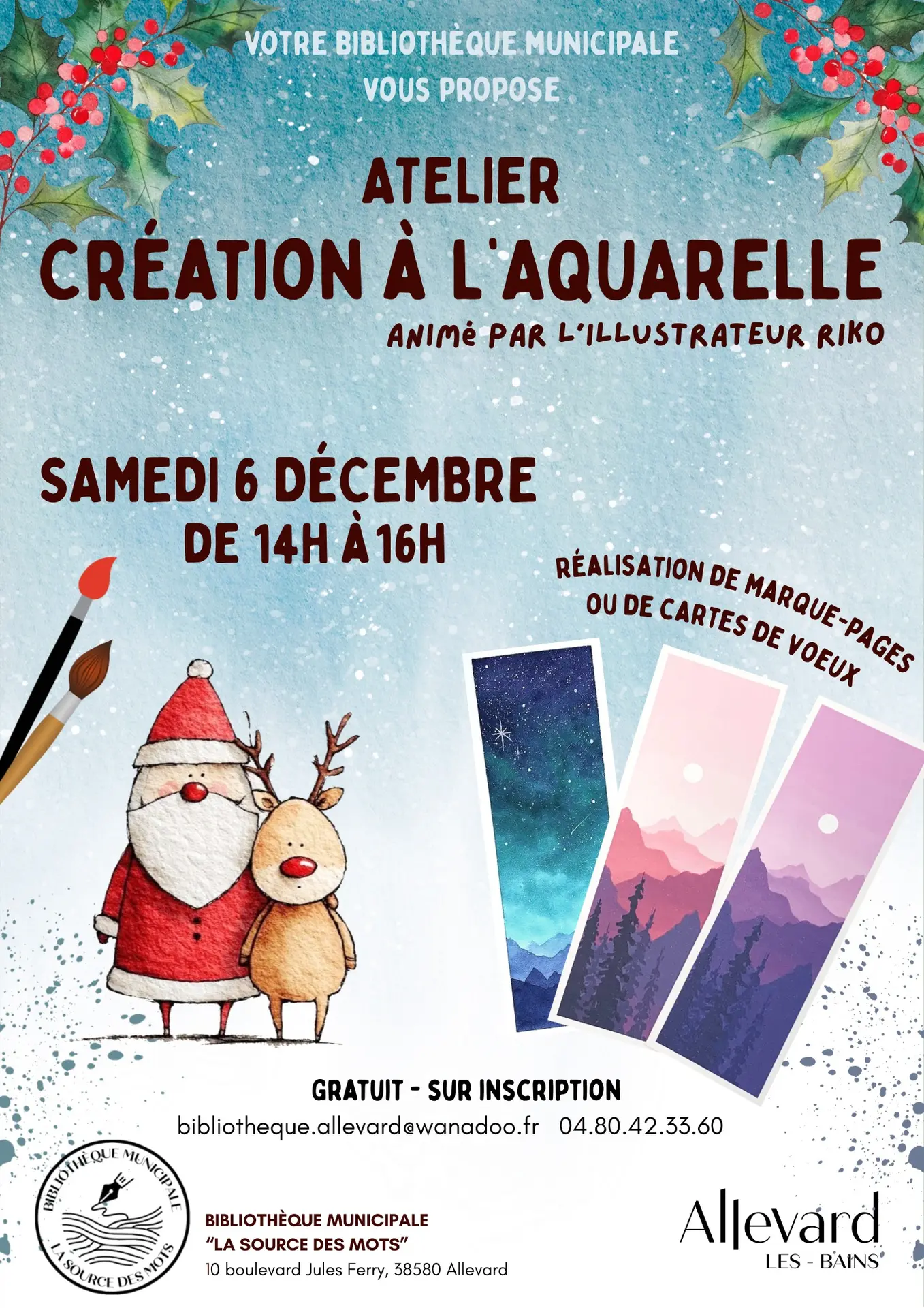 Réalisation de marque-pages ou de cartes de vœux.