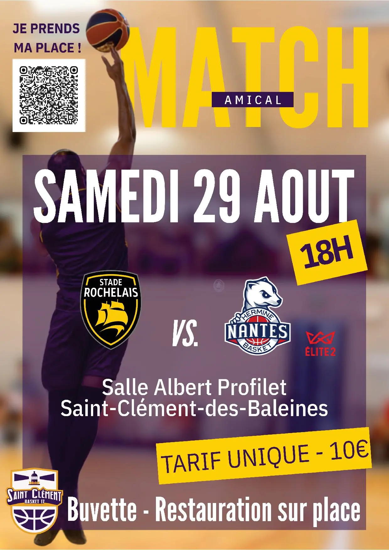 Basketballspiel – Stade Rochelais gegen Nantes Hermine Basket_Saint-Clément-des-Baleines