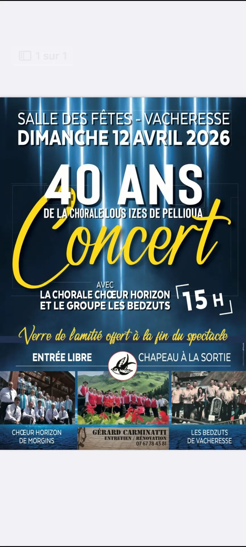 Affiche concert chorale Vacheresse