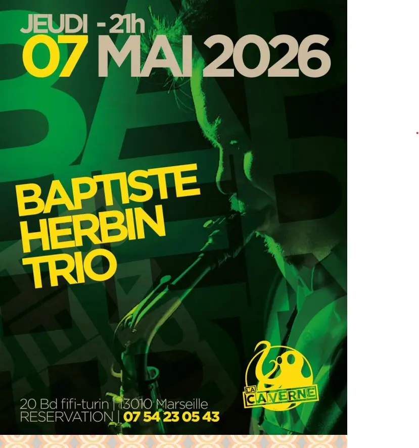 Concert de Baptiste Herbin Trio à la Caverne Jazz