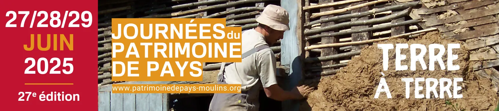 Bandeau Journées du Patrimoine de Pays et des Moulins 2025