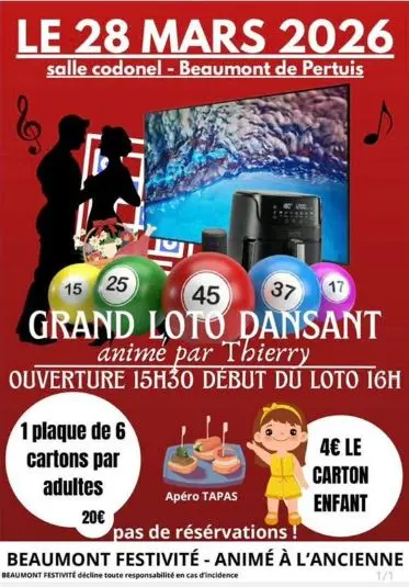 Grand Loto Dansant à Beaulmont de Pertuis_Beaumont-de-Pertuis