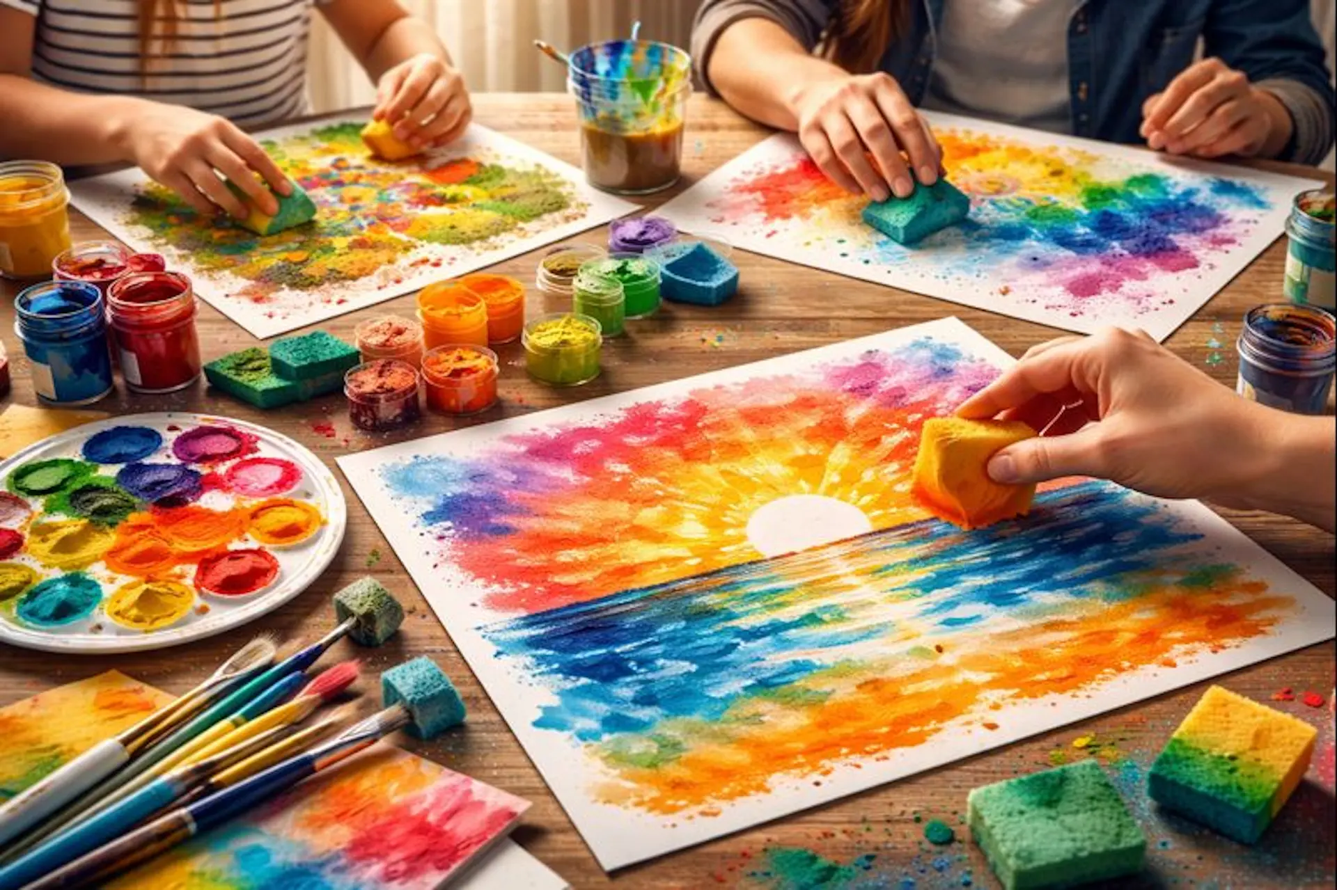 Peinture à l'éponge