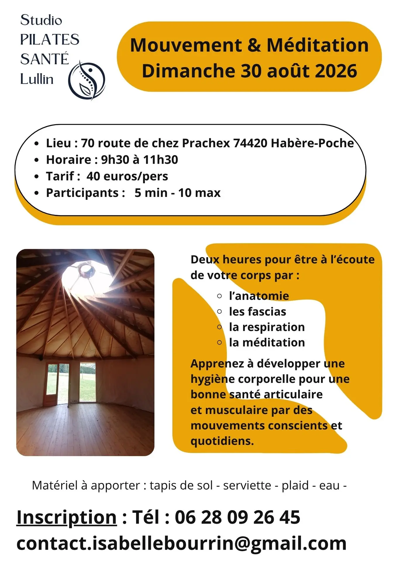 Mouvement et méditation yourte 2026
