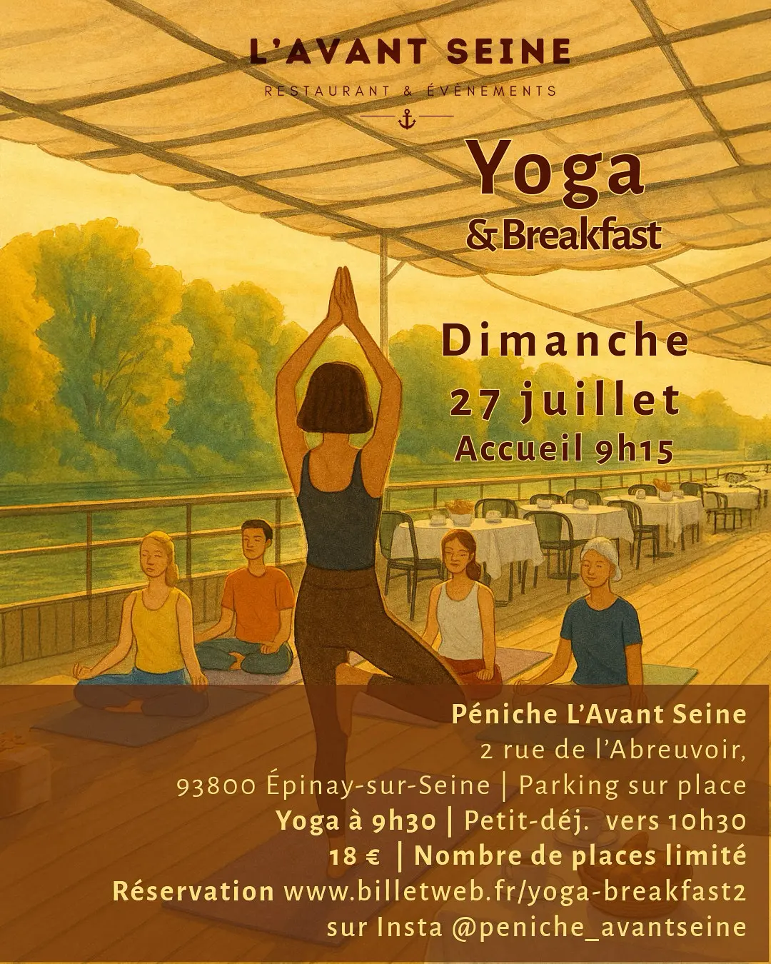 Affiche d'une séance de Yoga