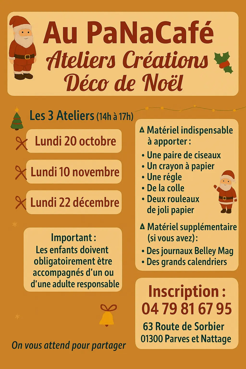 Ateliers créations décos de Noël_Parves et Nattages