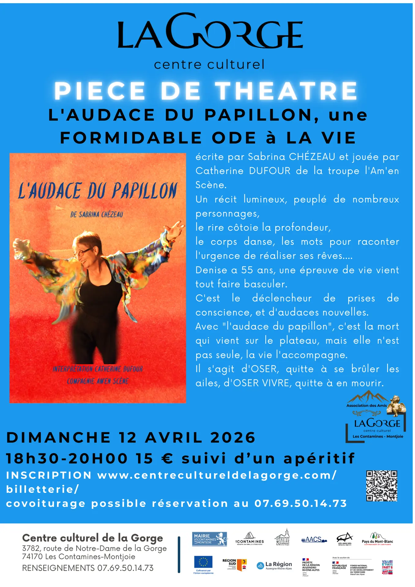 Pièce de théâtre L'Audace du papillon, une formidable ode à la vie au Centre Culturel de la Gorge_Les Contamines-Montjoie