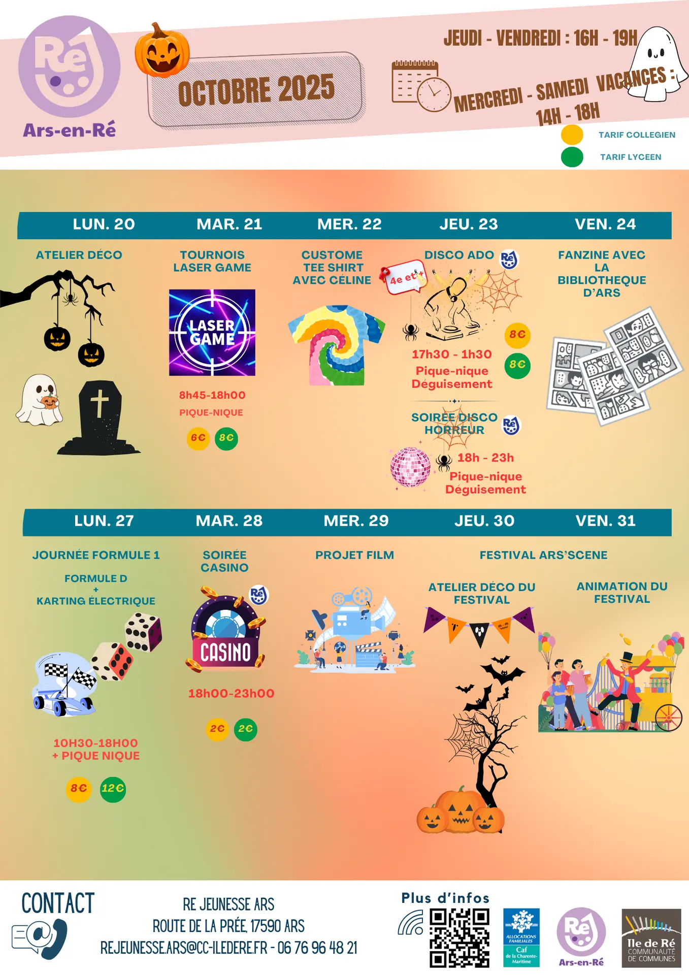 Animations de Ré Jeunesse à Ars-en-Ré - Octobre_Ars-en-Ré