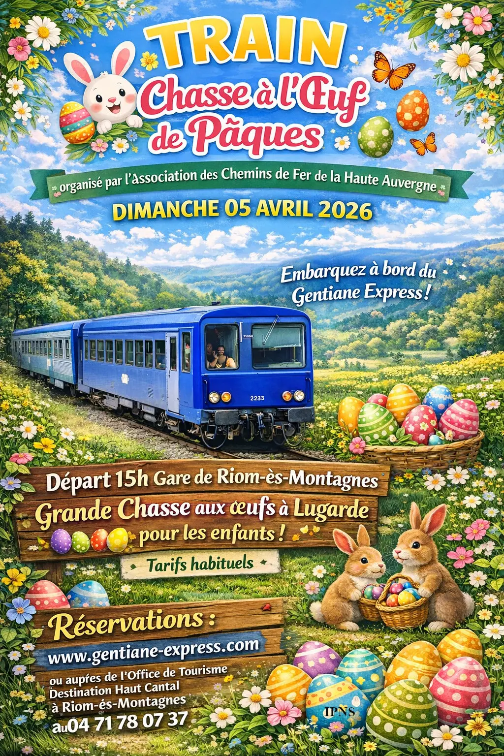 Affiche pour le train spécial Pâques