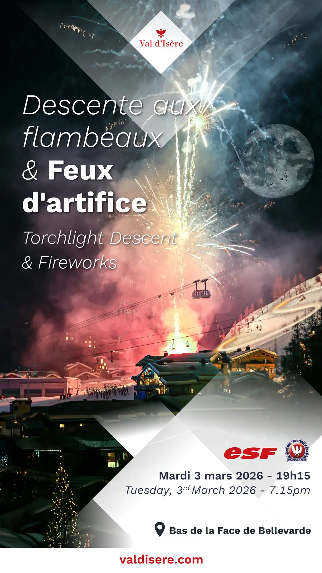 Show ESF & feux d'artifices_Val-d'Isère