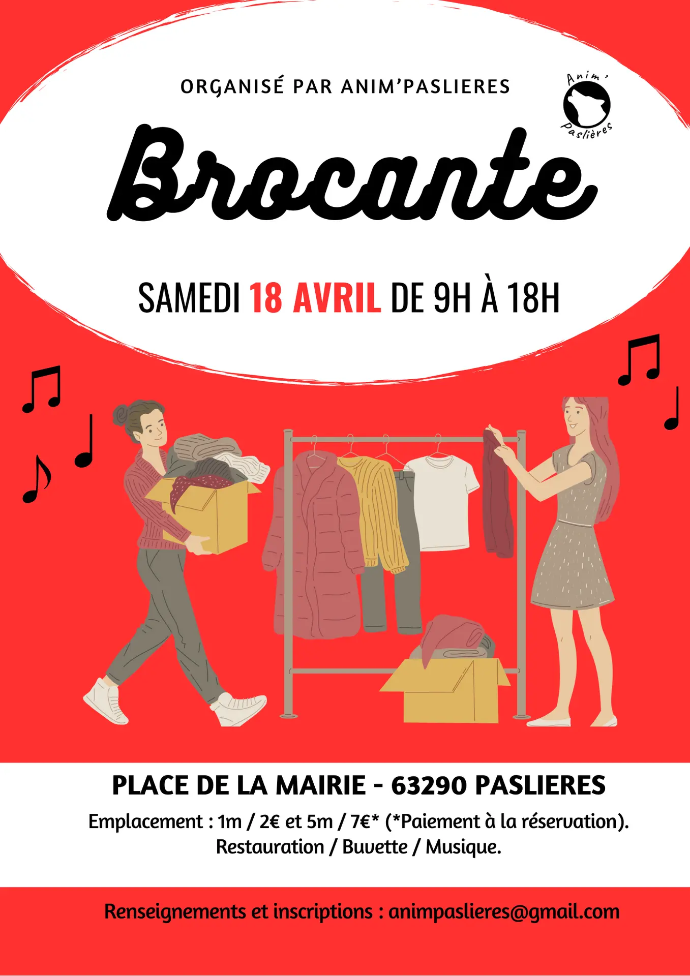 Affiche Brocante Anim'Paslières 2026