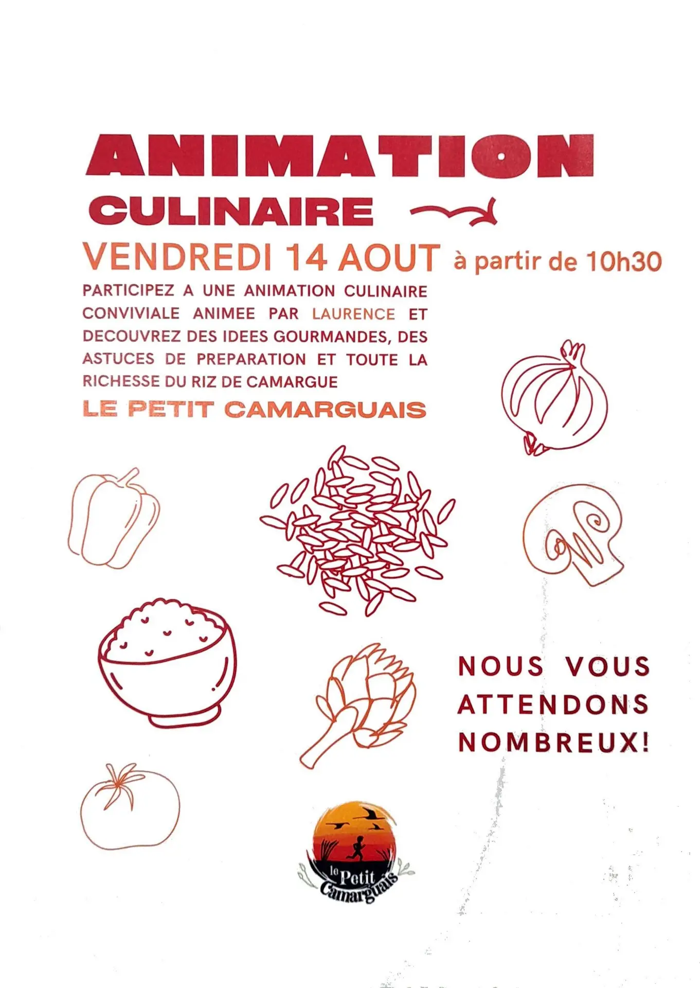 Poster Cookery demonstration at Moulin coopératif de Mouriès 14.08.26