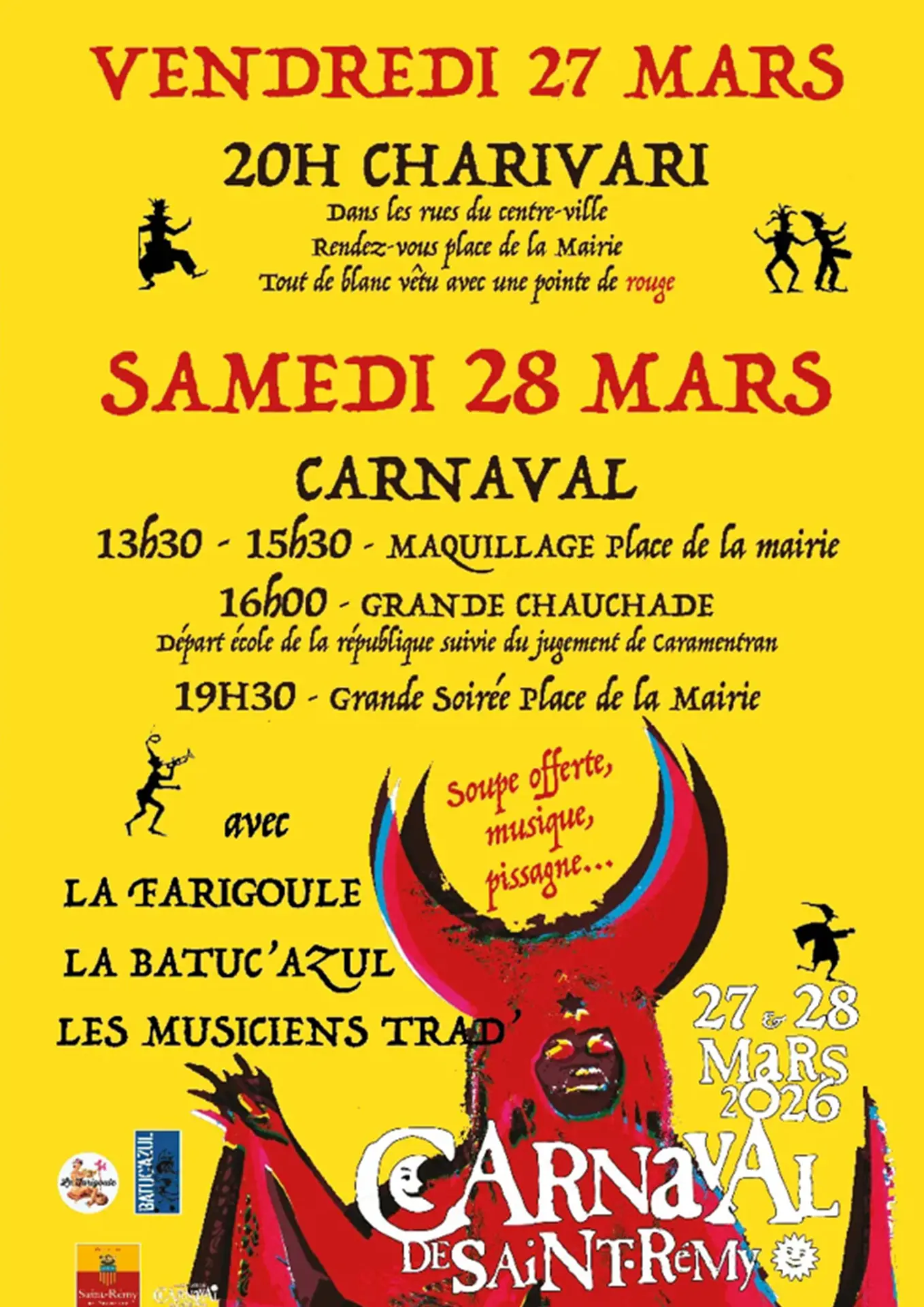 Affiche du carnaval 2026 de Saint Remy de Provence