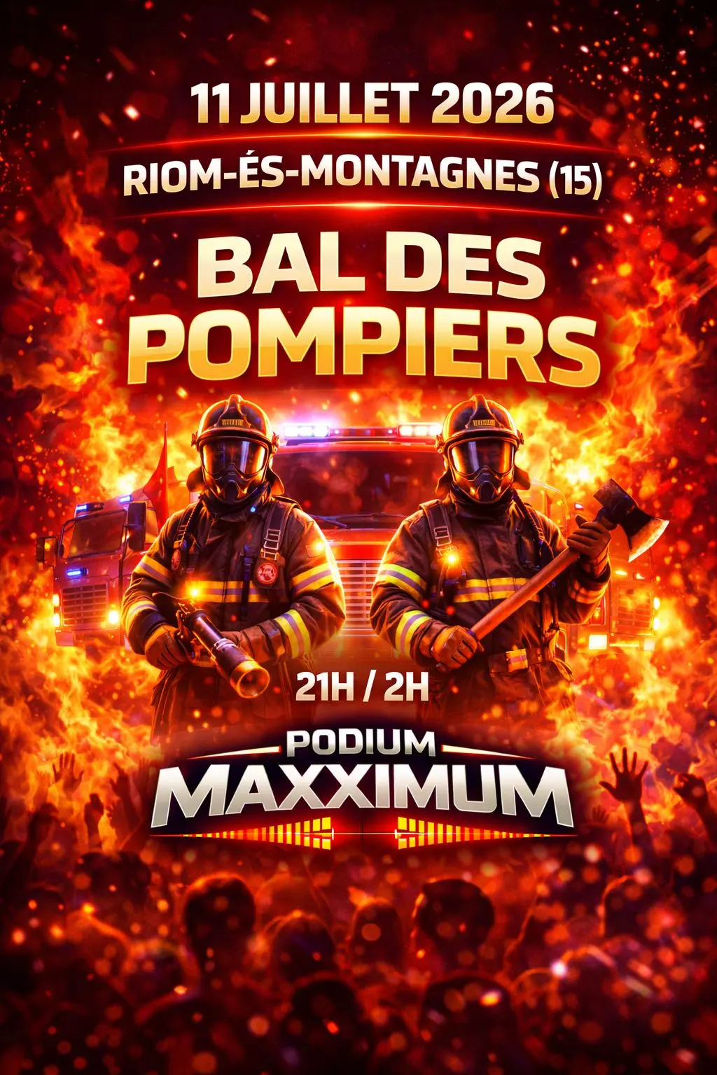 Affiche pour le bal des pompiers