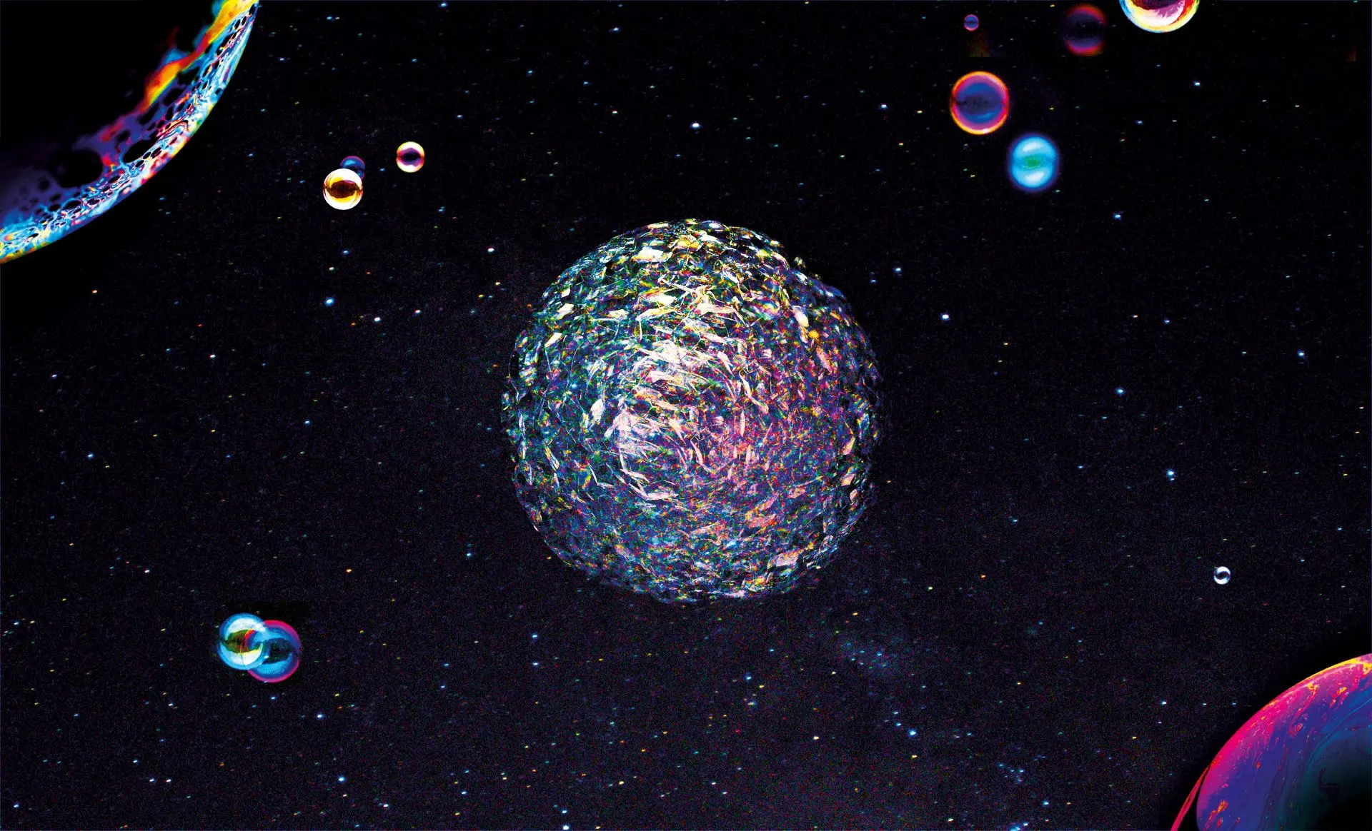 illustration d'une galaxie avec des planètes