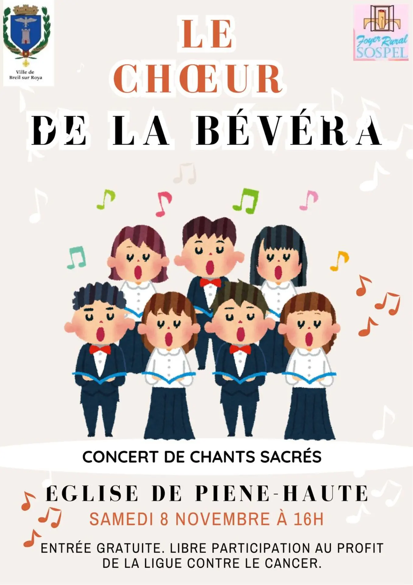 Concert chants sacrés par le choeur de la Bévéra