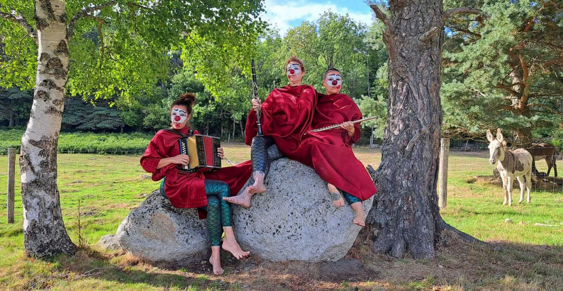 Cie l'emballée en trio sur un rocher