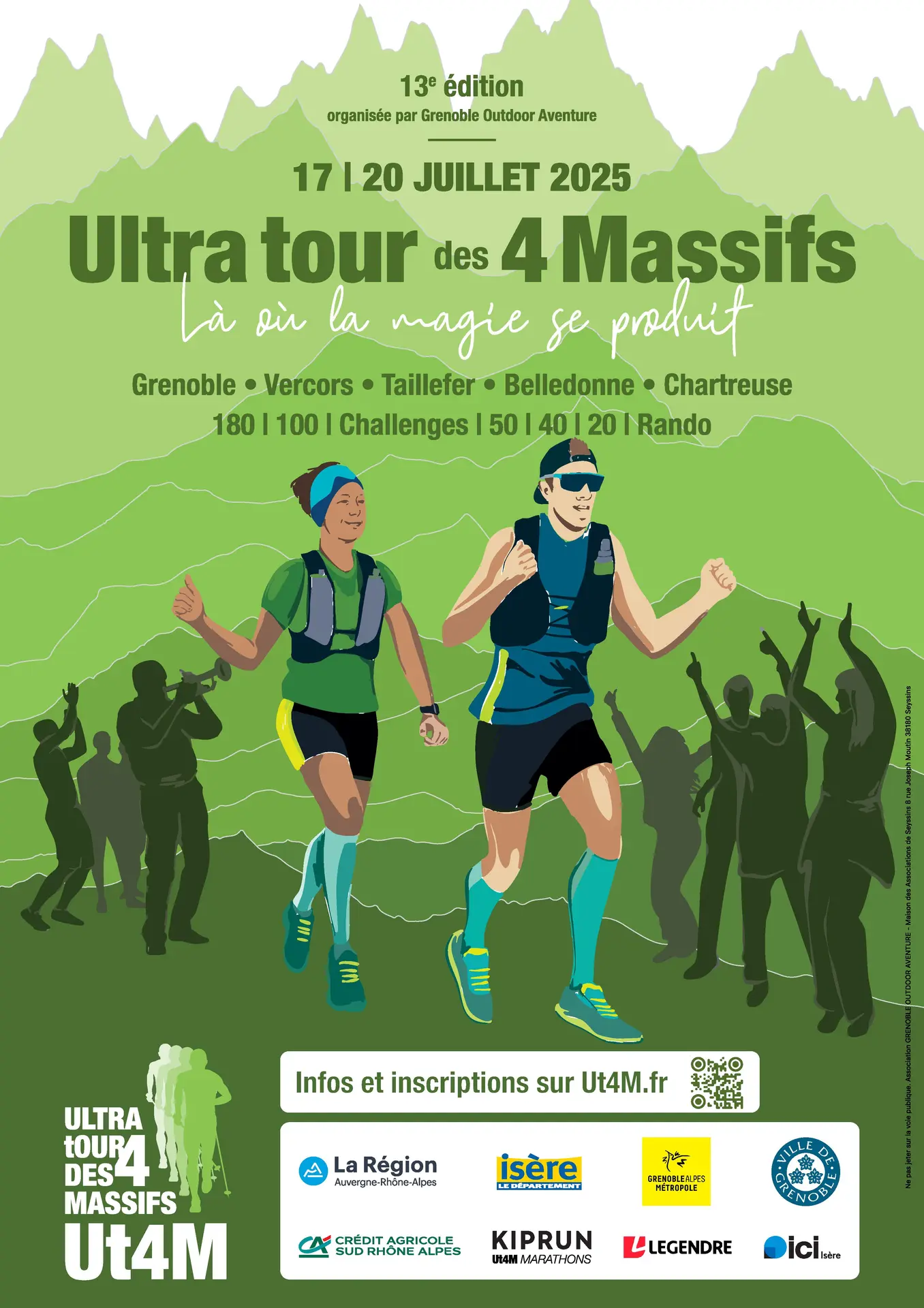 Ultra tour des 4 massifs - Passage des coureurs trail à Saint Nazaire les Eymes