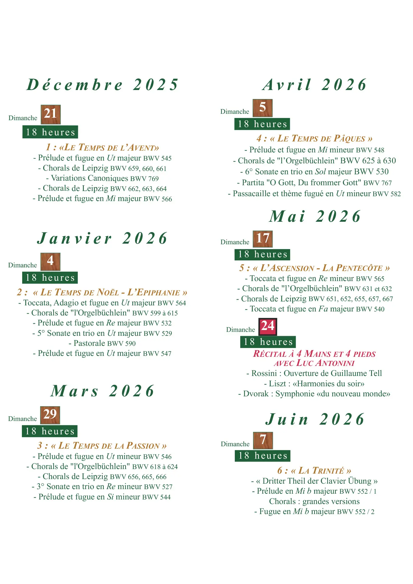 Dates d'audition orgue à Saint remy de provence