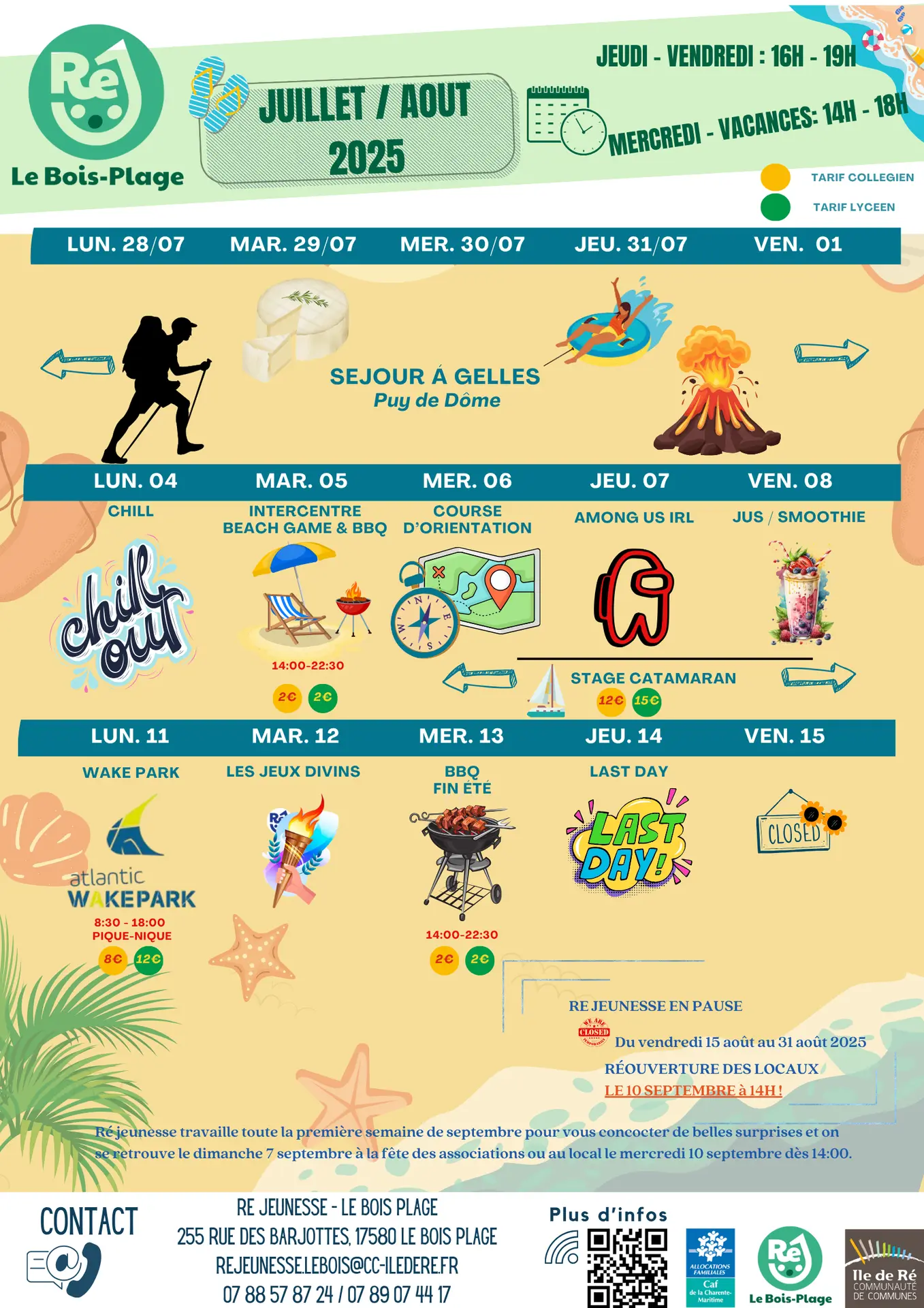 Animations de Ré Jeunesse au Bois Plage