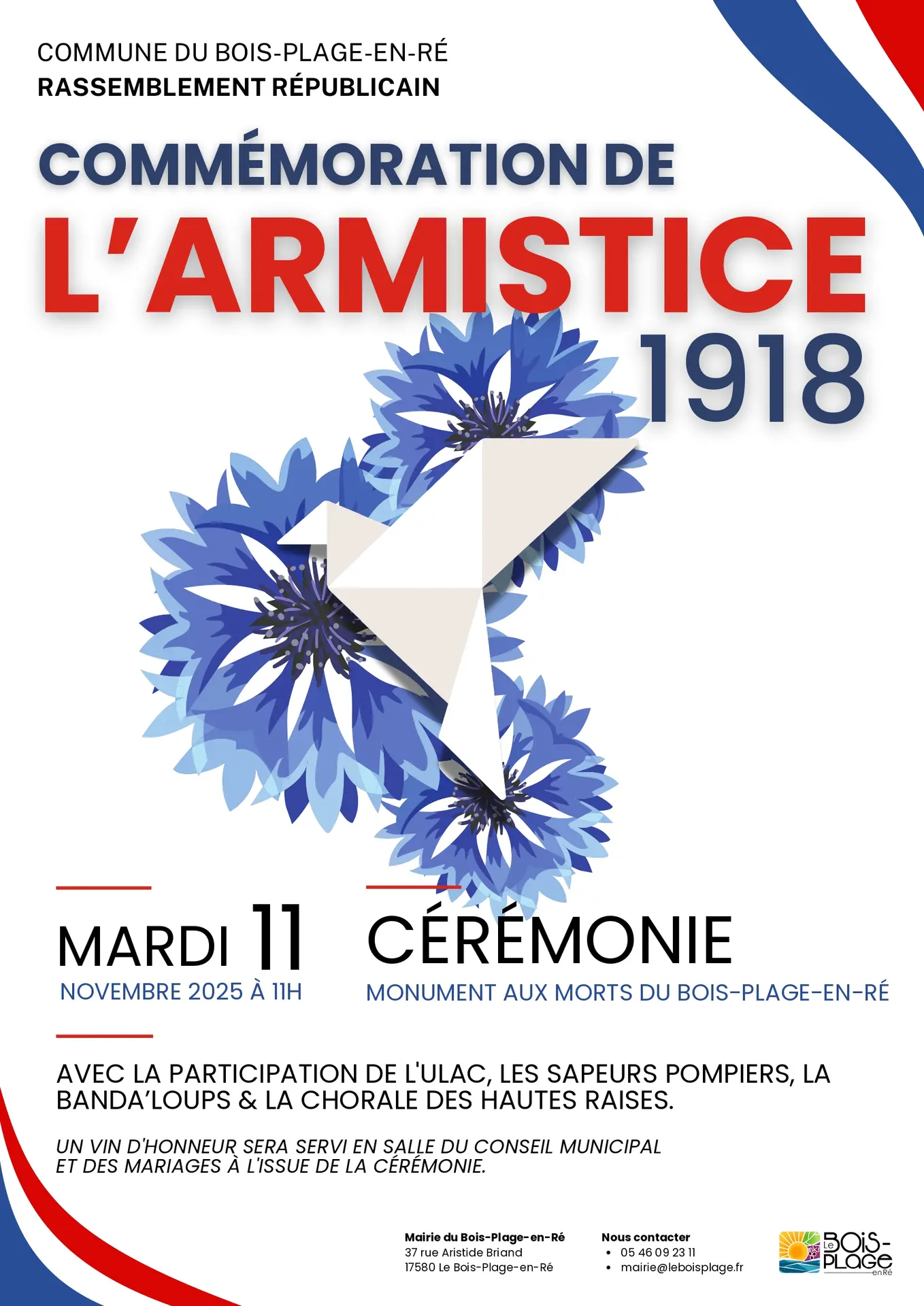 Commémoration de l'Armistice 1918_Le Bois-Plage-en-Ré