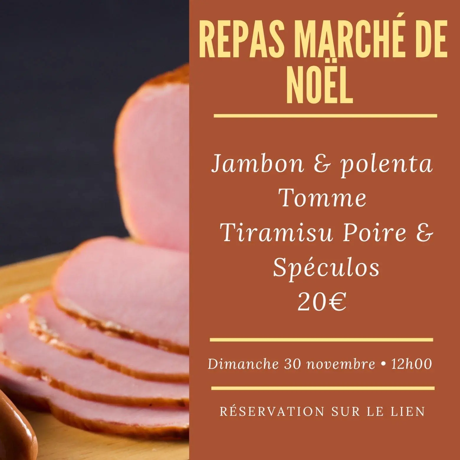 We look forward to seeing you at the Essert Romand Christmas Market lunch on Sunday 30th November at 12 noon, booking required.