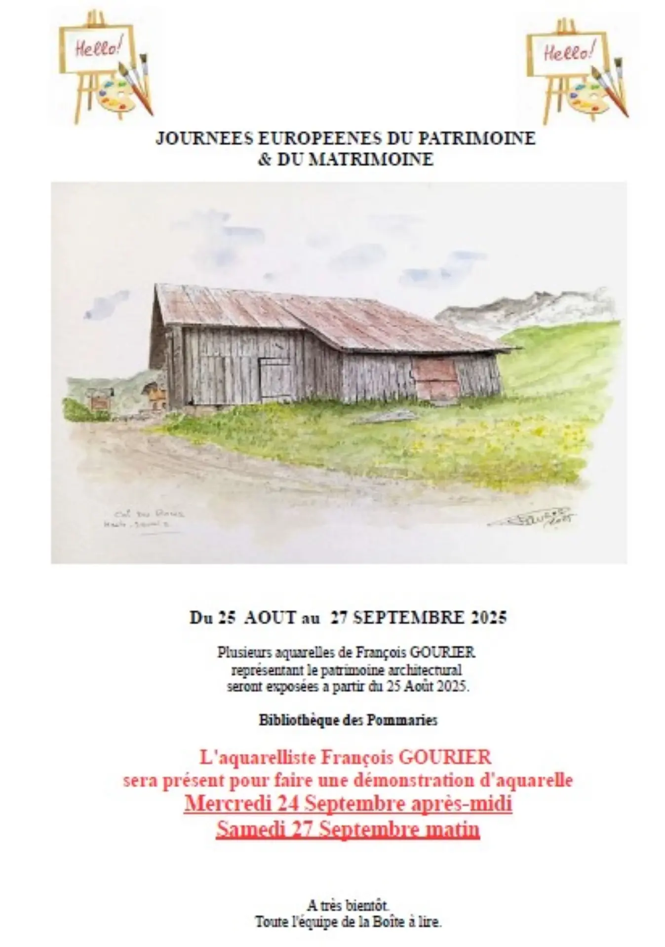 Chalet de montagne en aquarelle