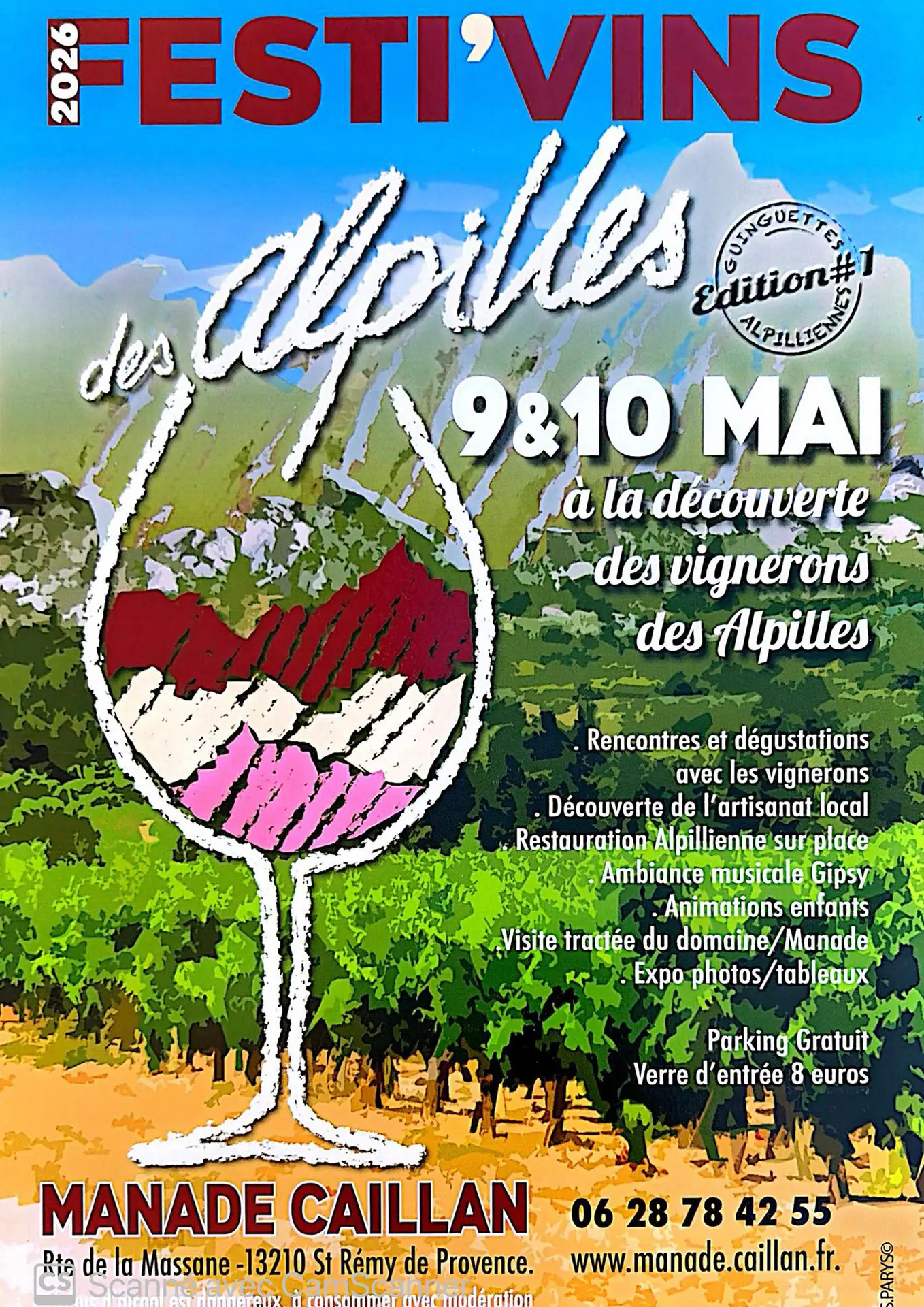 Affiche Festi vins à la manade Caillan
