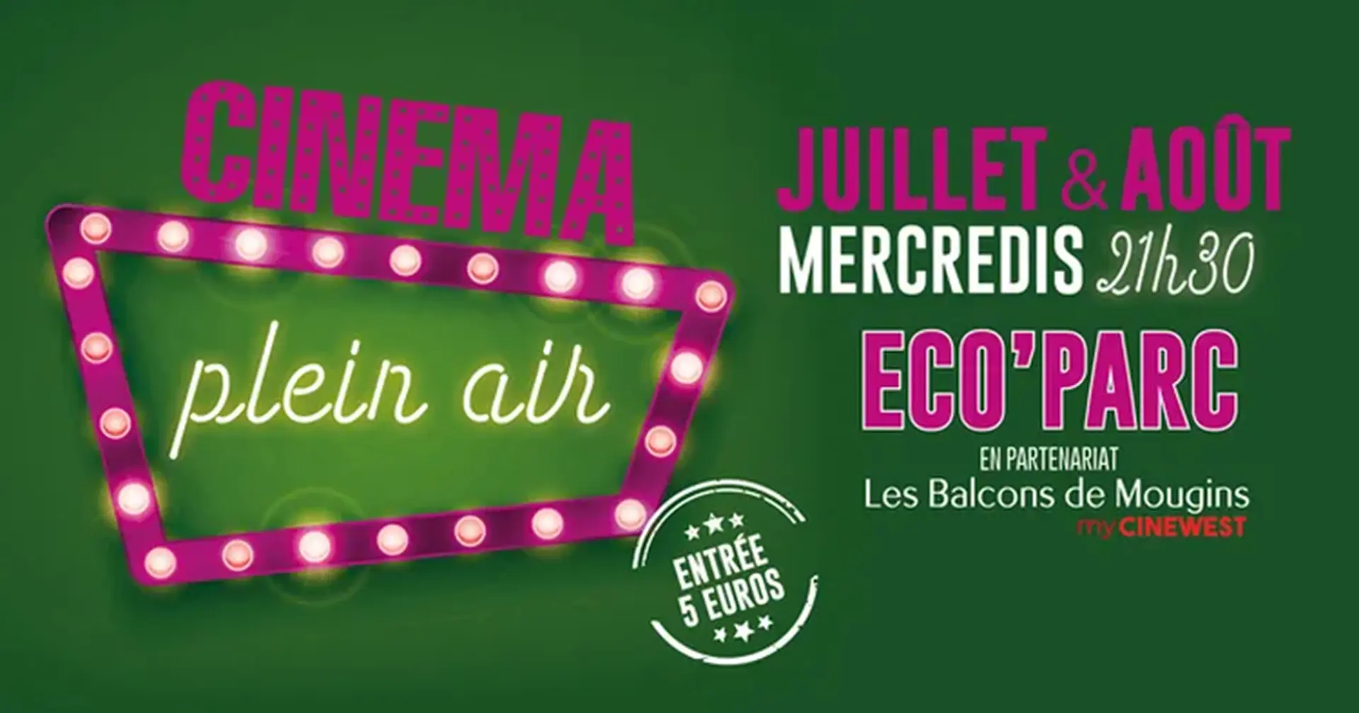Affiche cinéma plein air Mougins Eco'Parc 2025