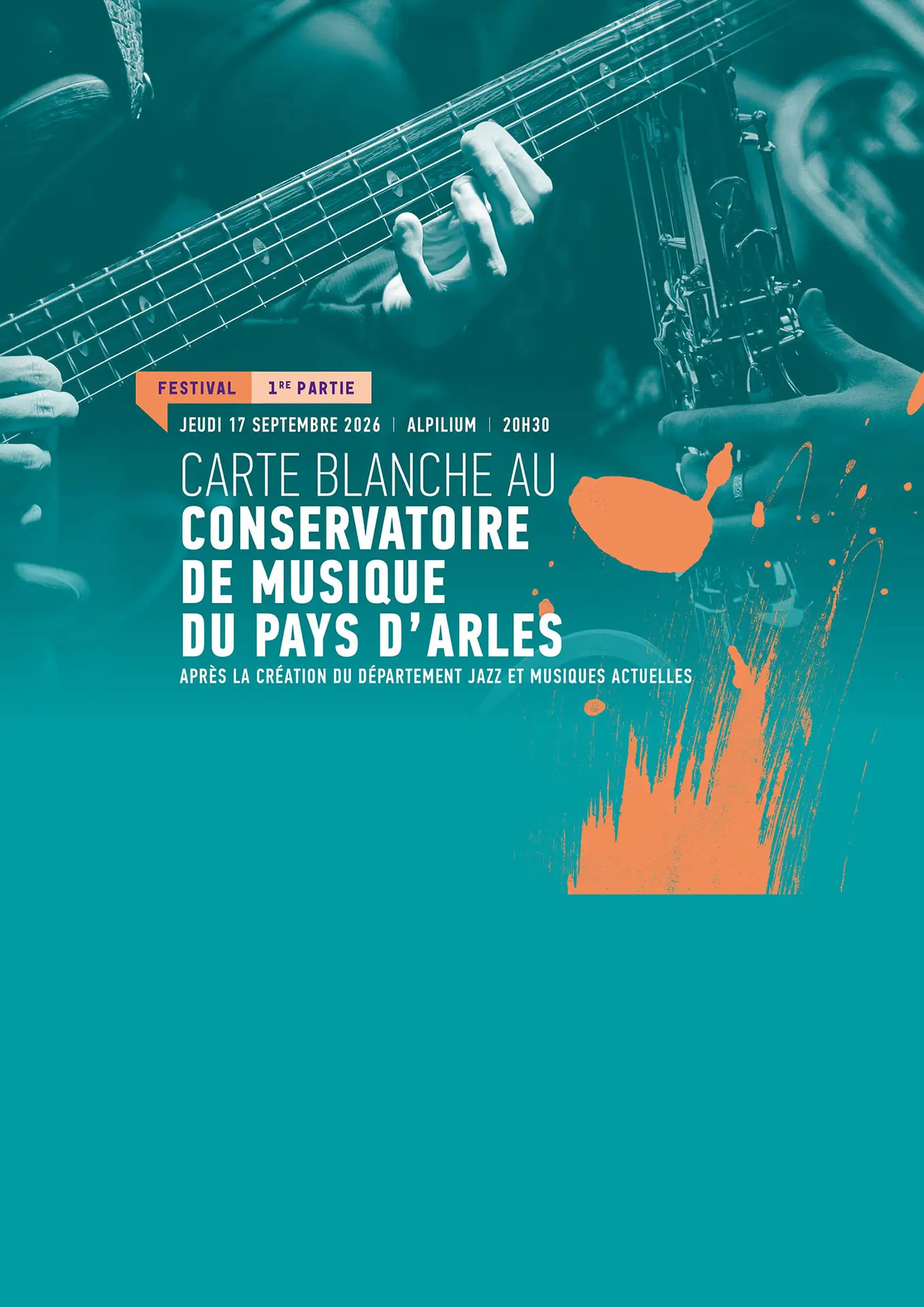 Affiche concert Festival de Jazz- Carte blanche au conservatoire de musique du pays d'arles le 17.09.2026